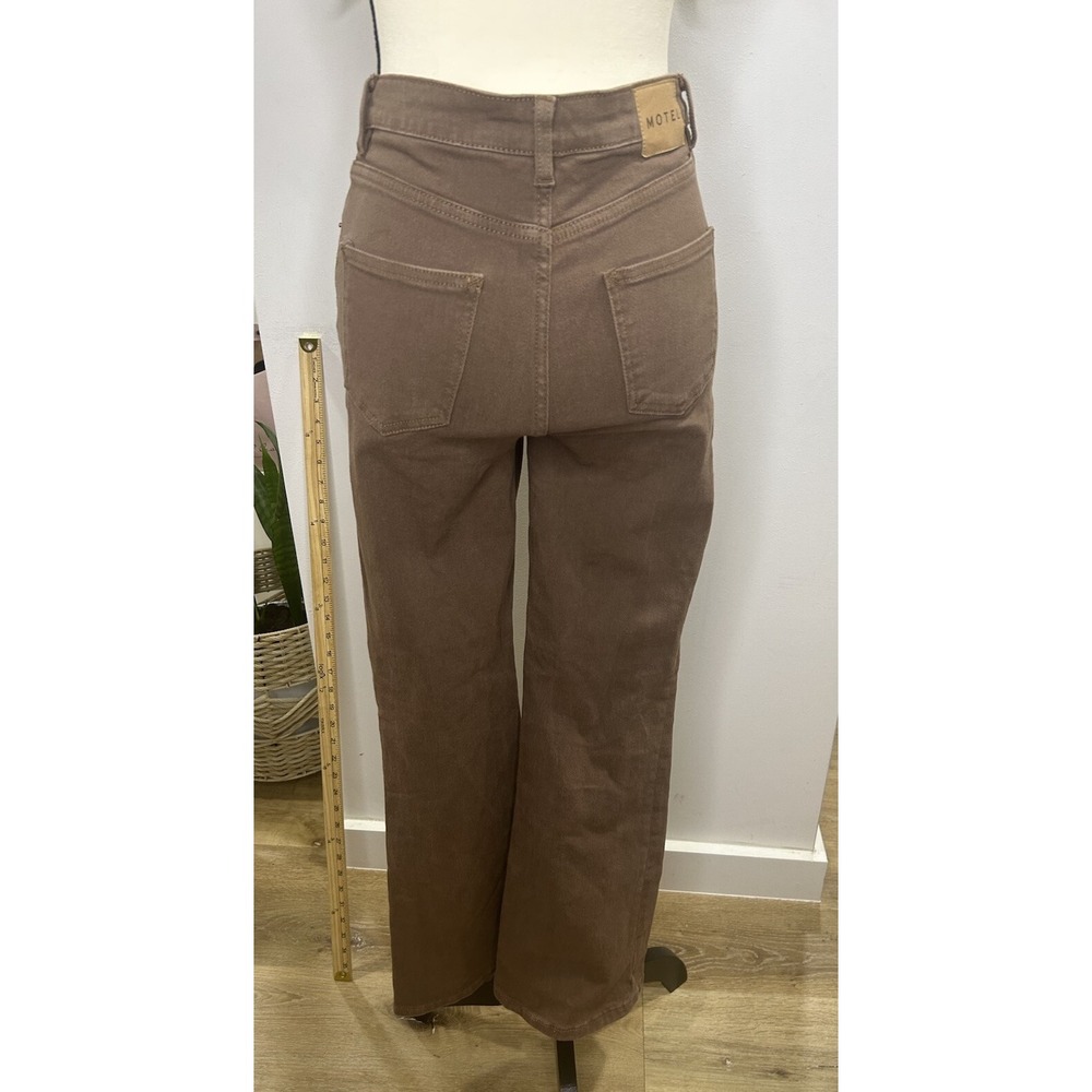 Motel Rocks Wide Leg High Rise Jean Size S Brown Color - Picture 2 of 12